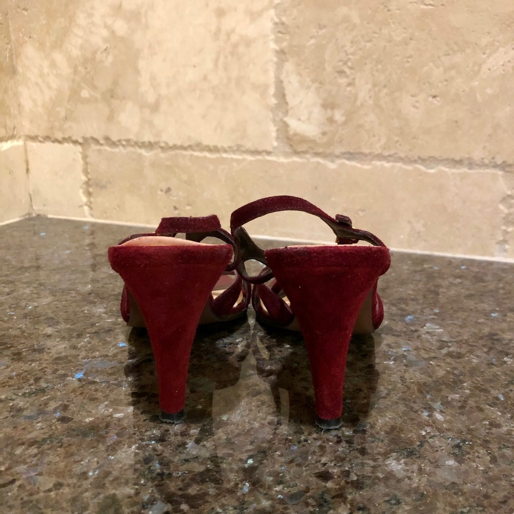 Vintage Pappagallo Maroon Strappy Heel - Picture 5 of 6